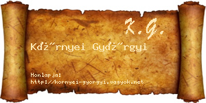 Környei Györgyi névjegykártya